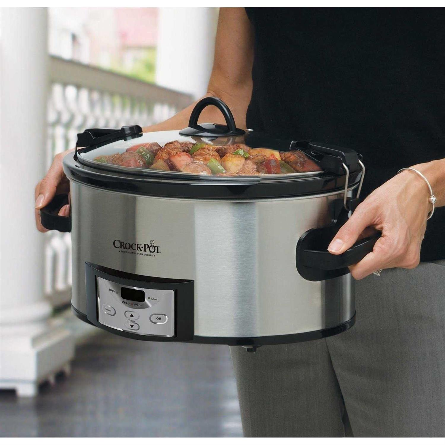 Crock-Pot Programmable Cook Carry 7 Quart Slow Cooker