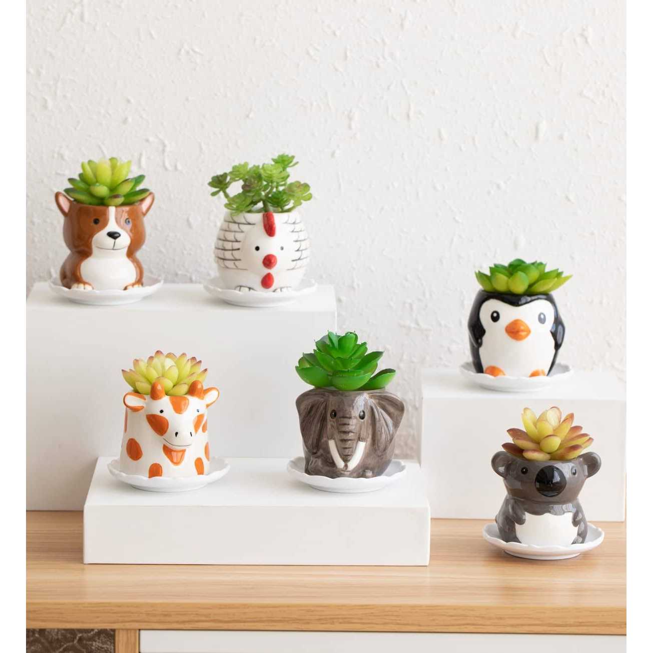 B Sepor Small Ceramic Animal Succulent Planters