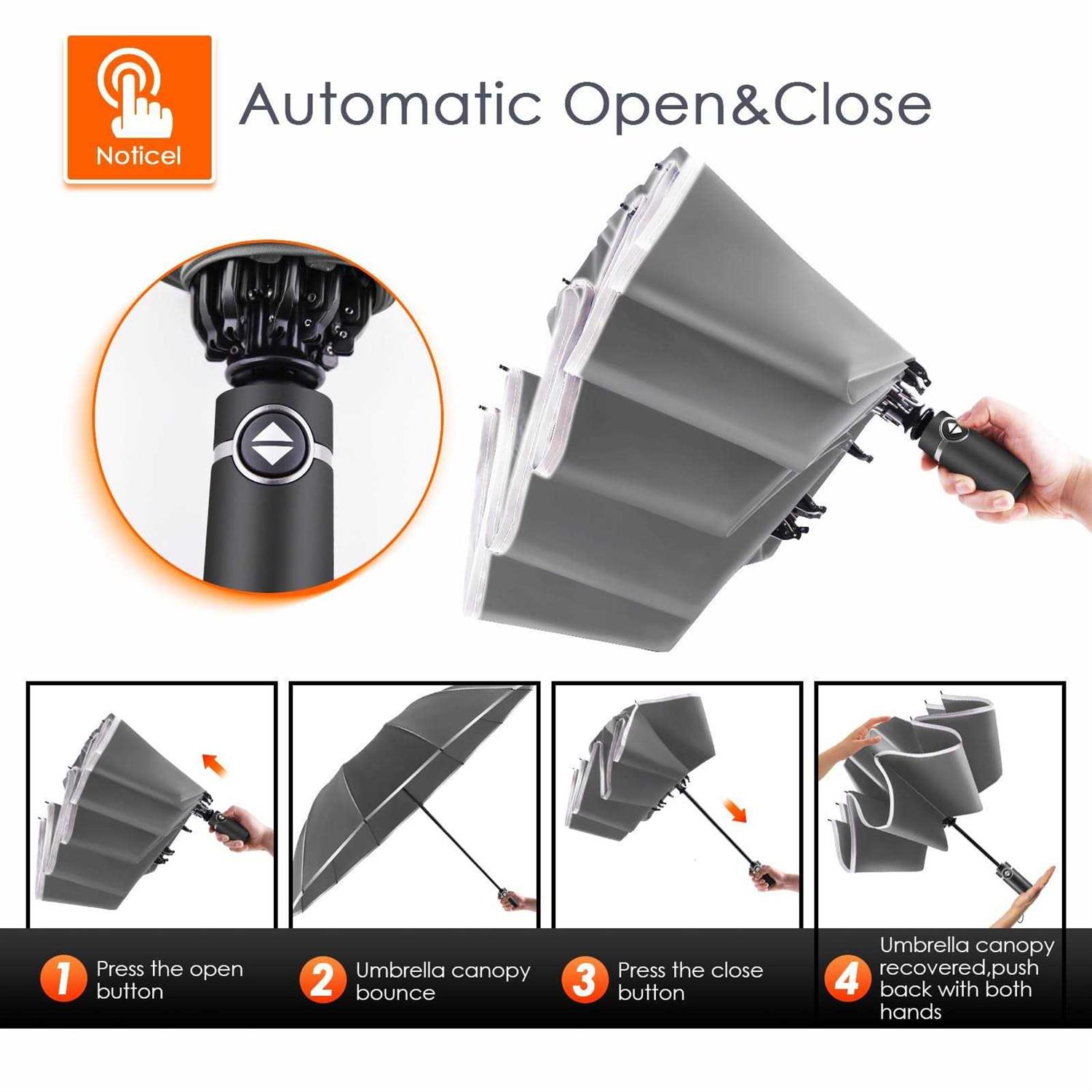 Bodyguard Inverted Umbrella Large Windproof Umbrellas for Rain & Sun