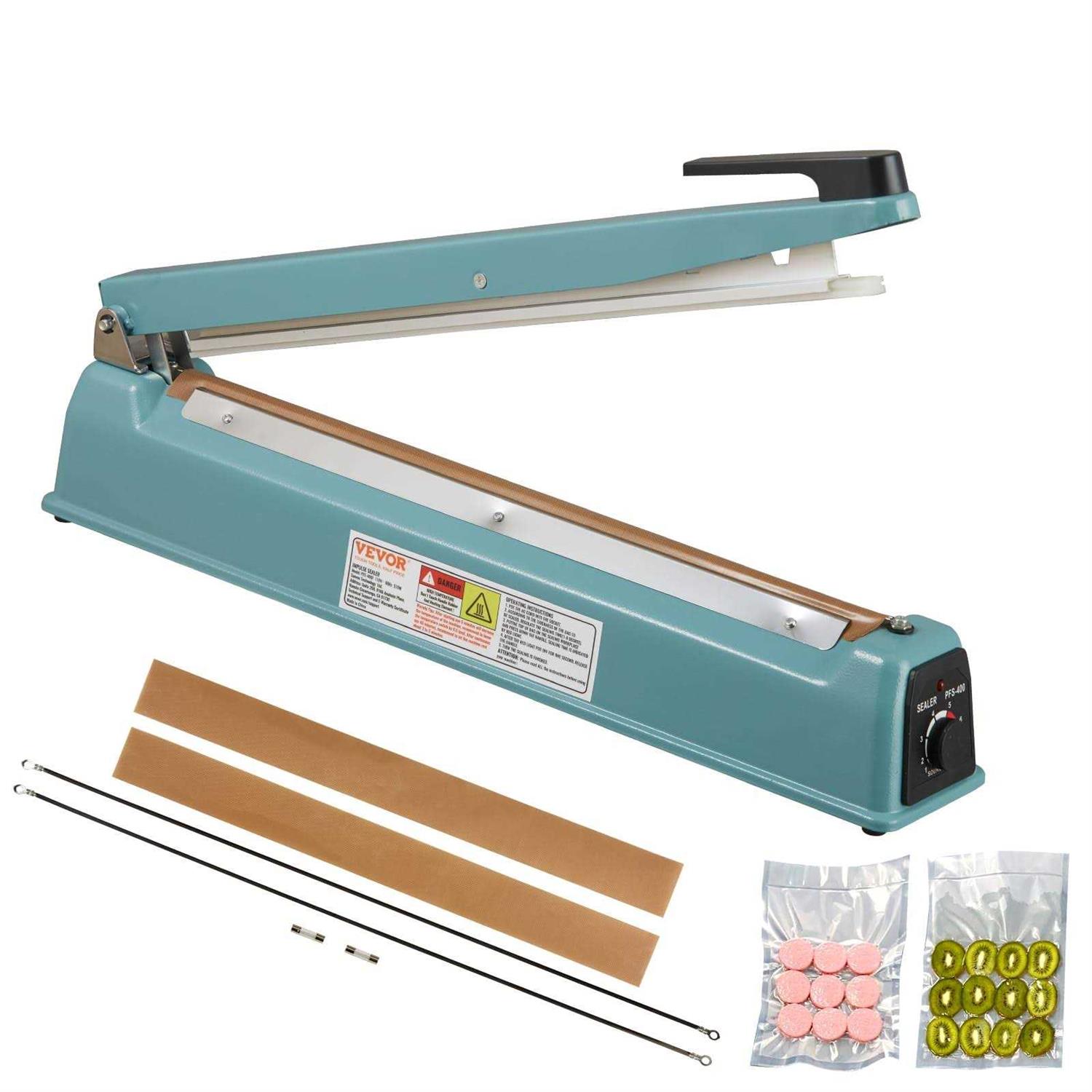VEVOR Impulse Sealer 16 inch Manual Heat Seal Machine with Adjustable Heating Mode