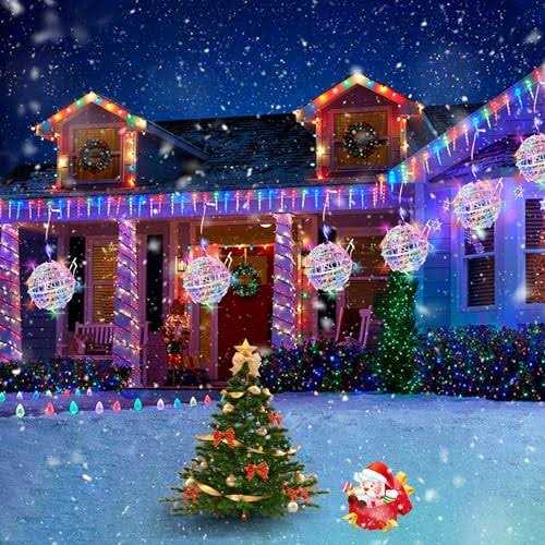 Baung Christmas String Lights Outdoors,4 Pack Sphere Lights,Ball Tree Garden Globe Lights for Home