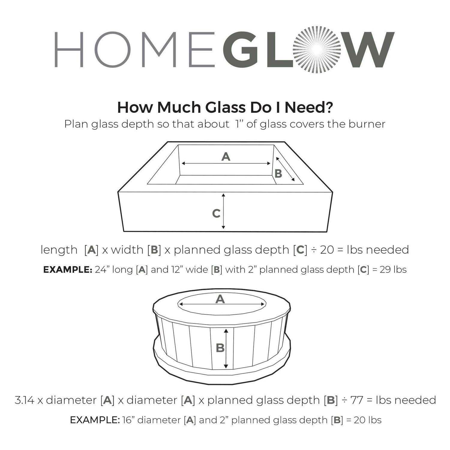 HOMEGLOW Fire Glass Cubes Reflective Luster. Premium Tempered Square Glass Beads for Outdoor Fire Pit, Fire Table or Indoor