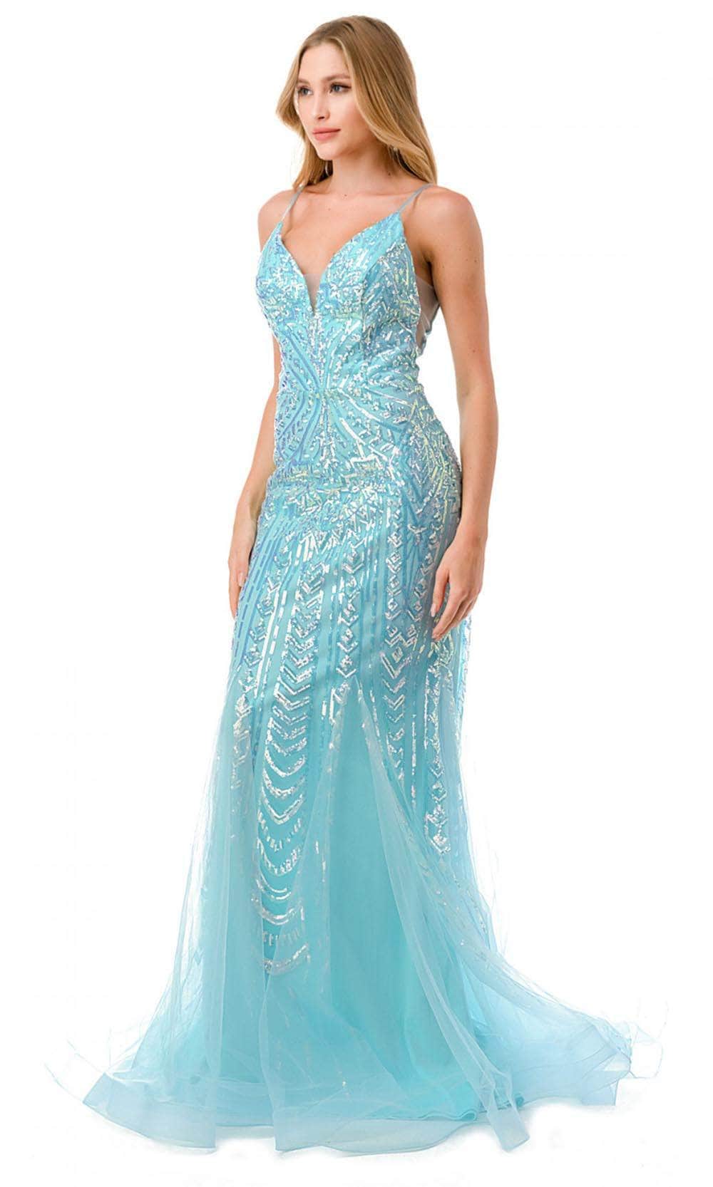 V-Neck Sleeveless Evening Gown