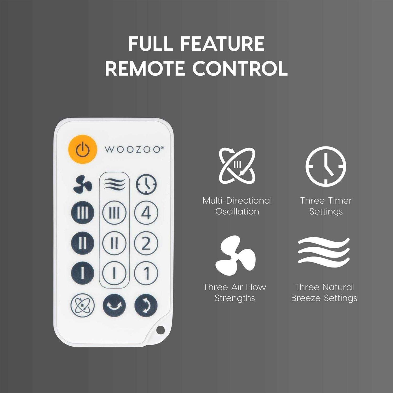 Woozoo Remote Controlled Personal Oscillating Fan
