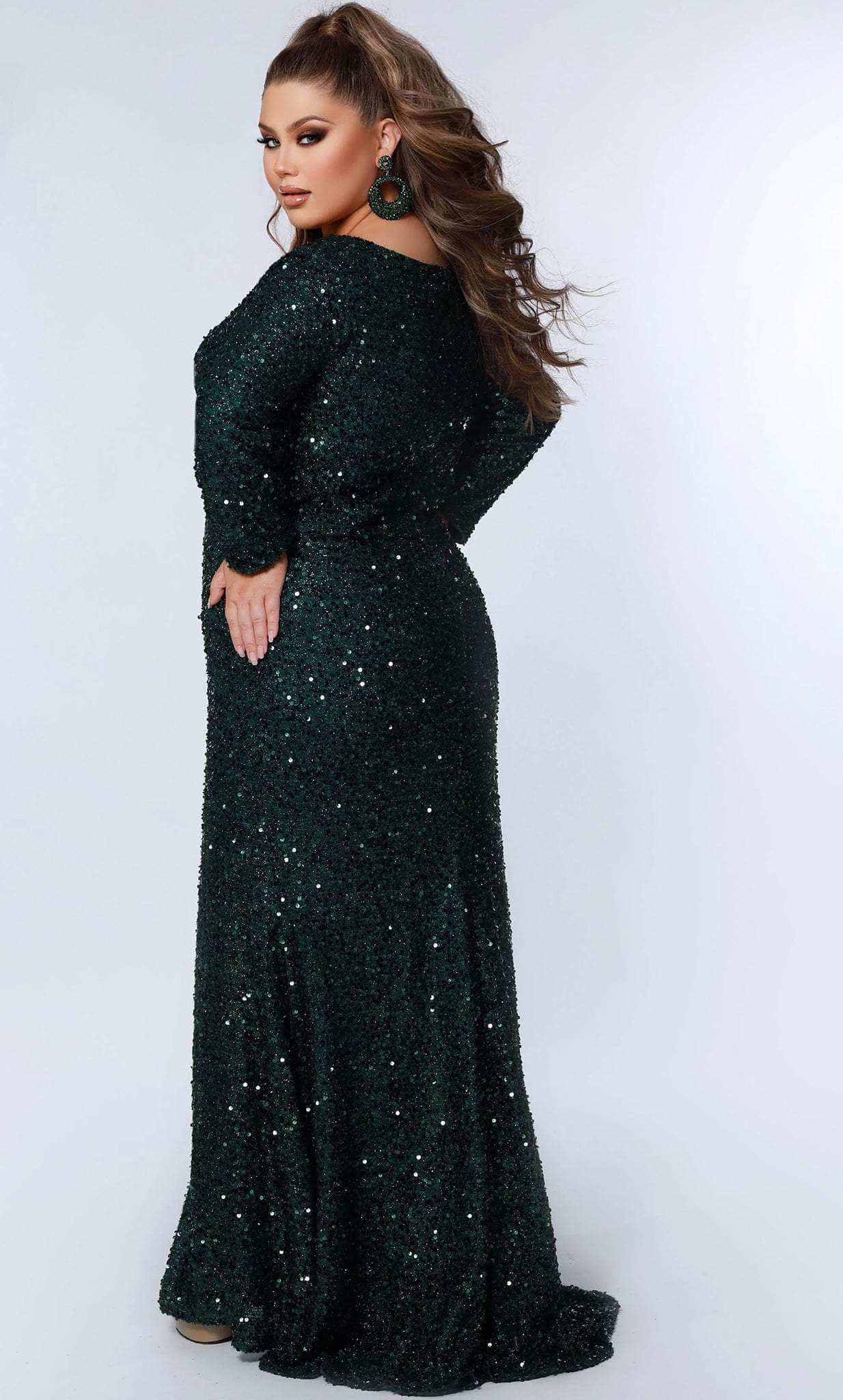 SC7320 Scoop Sequin Evening Dress