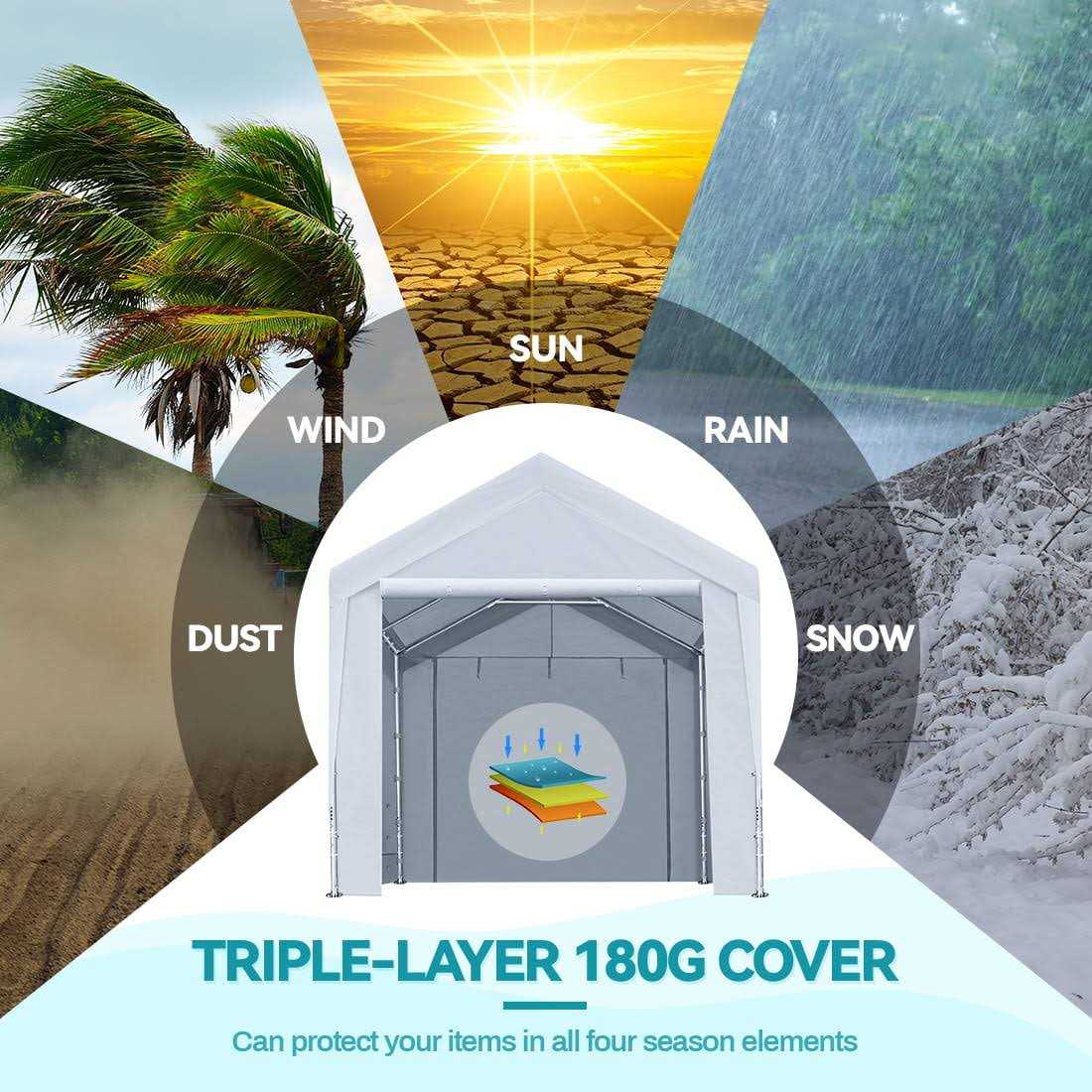 Advance Outdoor 10×20 ft Heavy Duty Carport Sidewalls and Doors