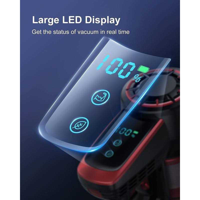 WLUPEL Cordless Vacuum Cleaner Stick Vacuum Cleaner with 30KPA Powerful Suction