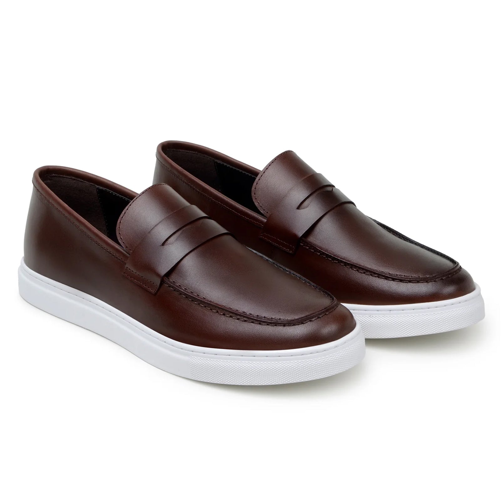 Men’s Belvedere Elliot Nappa Leather Casual Slip On Penny Loafer in Brown