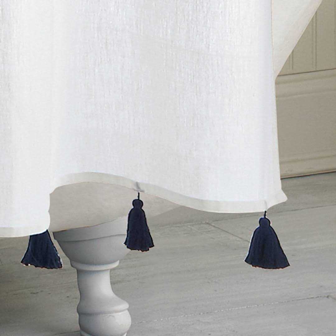 Wrought Studio™ Campanella 100% Cotton Striped Single Shower Curtain