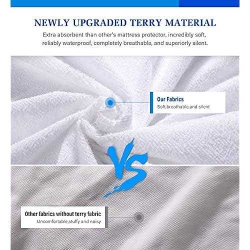 Artivestion Twin Mattress Protector Waterproof Mattress Protector Twin Mattress Pad Cover Noiseless Soft Breathable Cotton Terry Twin Mattre