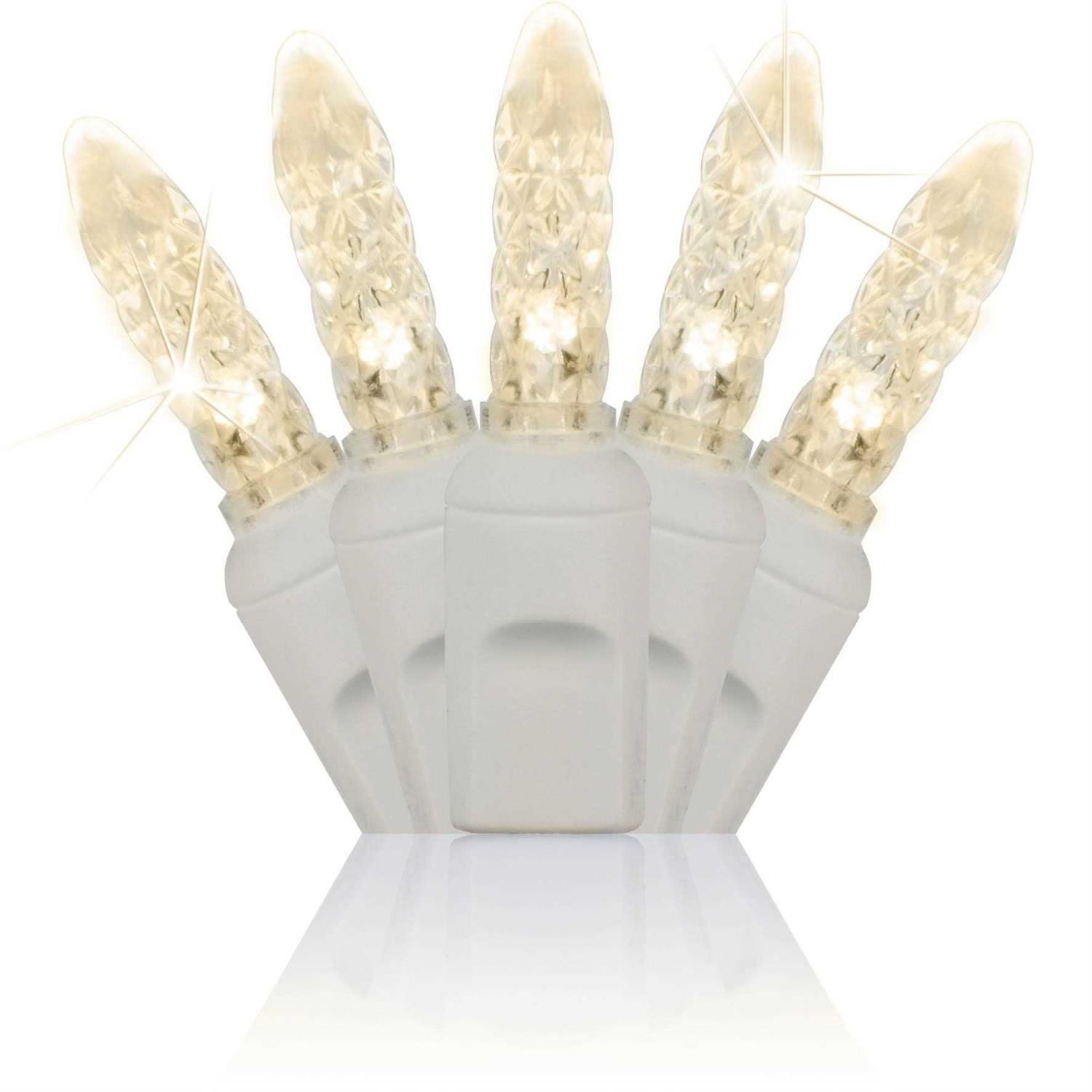 Wintergreen Lighting 70 M5 Warm White Twinkle LED Icicle Lights