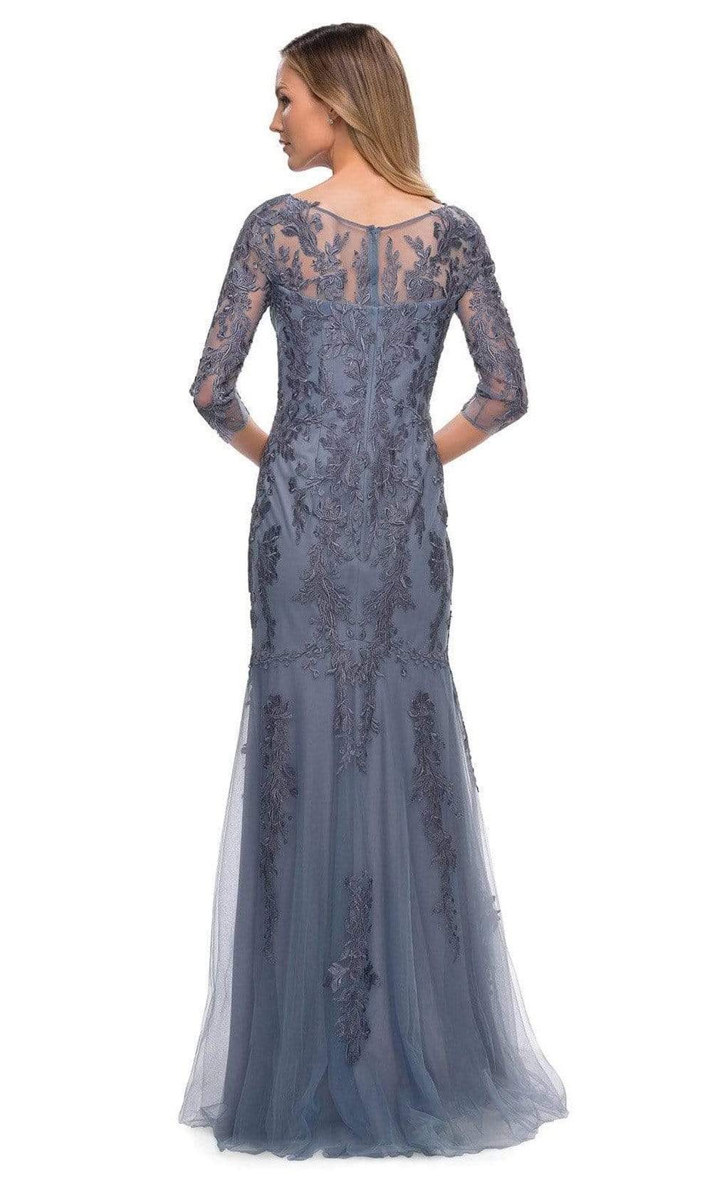 29226 Embroidered Tulle Sheath Gown