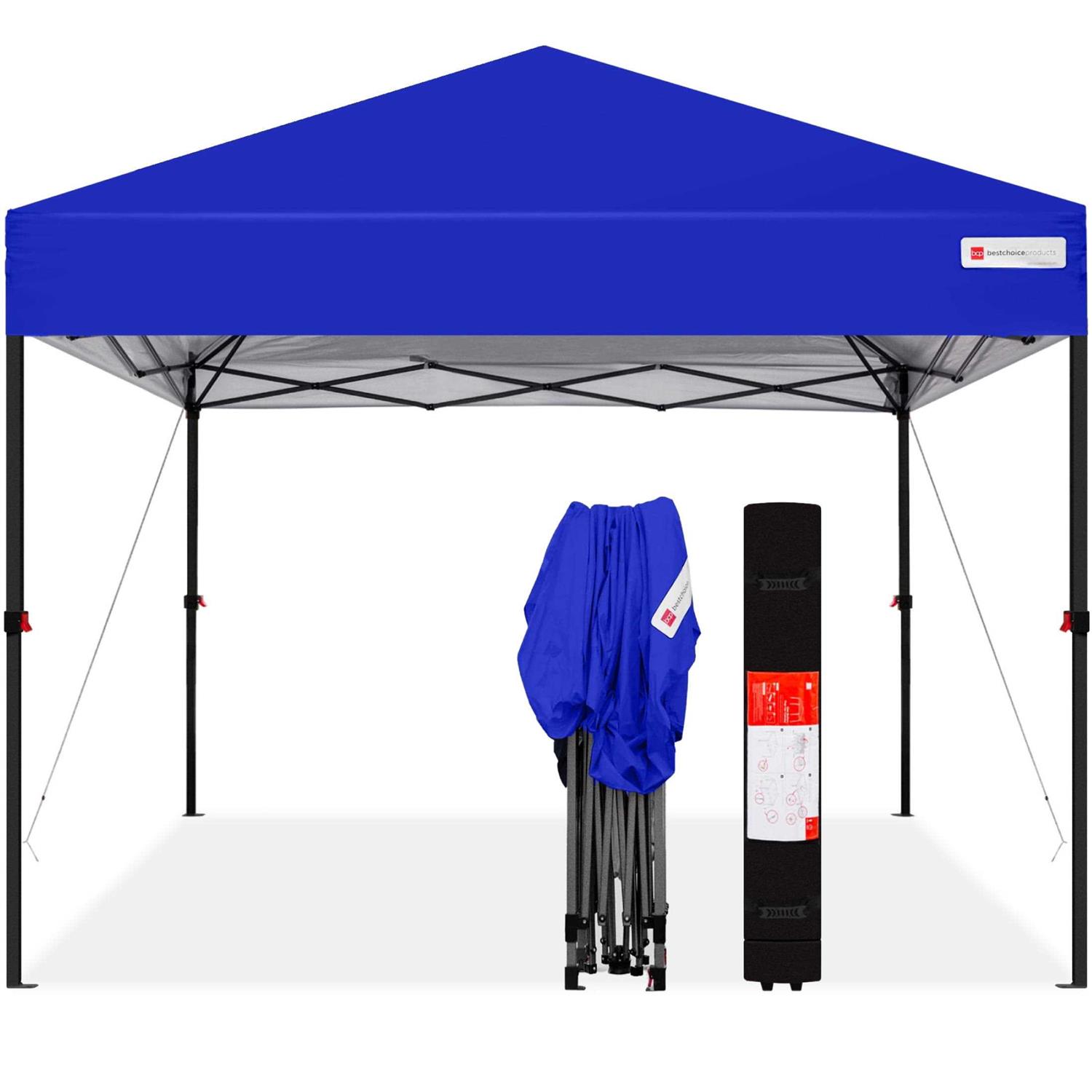 Best Choice Products 10x10ft Easy Setup Pop Up Canopy Instant Portable Tent w/ 1-Button PUSH