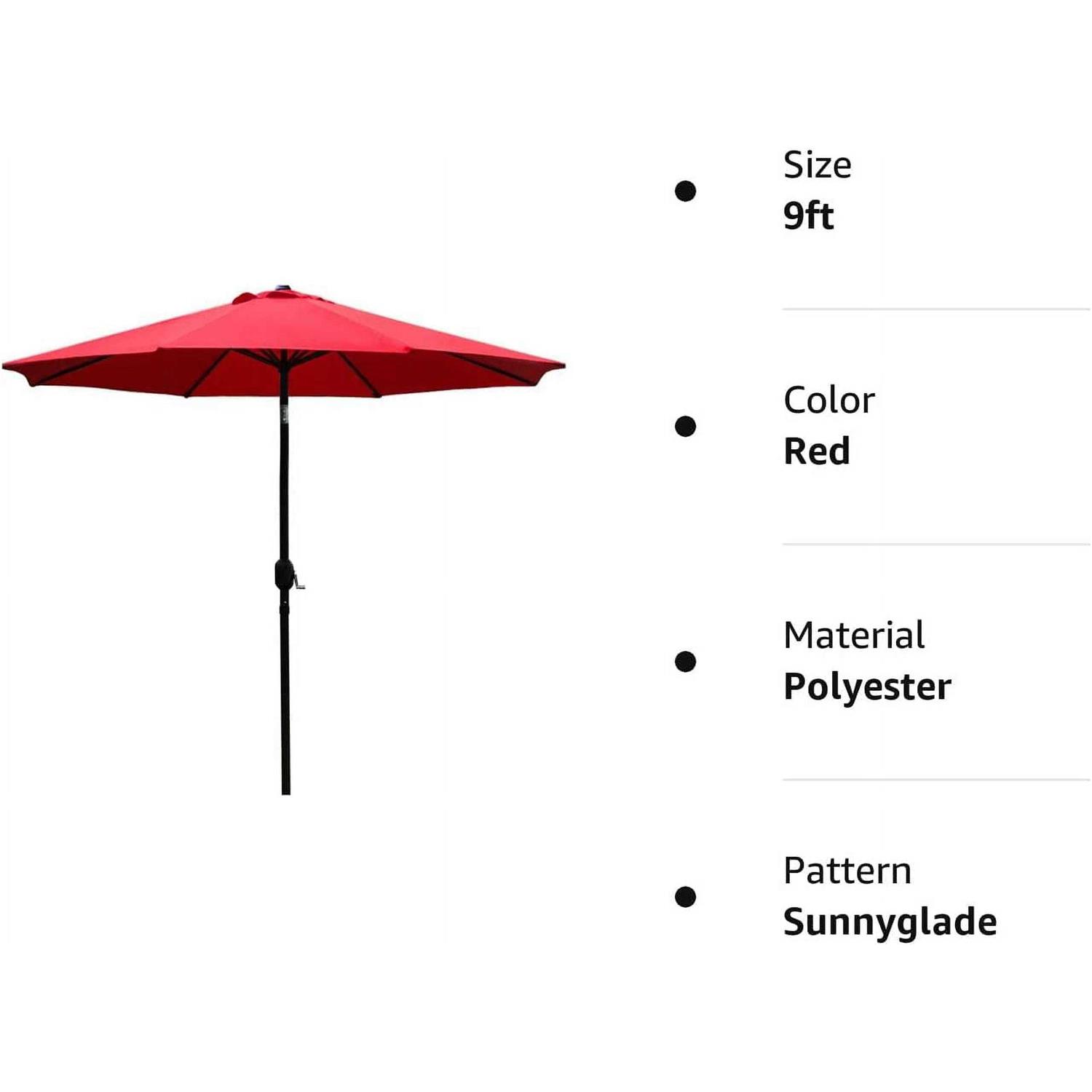 Sunnyglade Patio Umbrella Outdoor Table Umbrella with 8 Sturdy Ribs