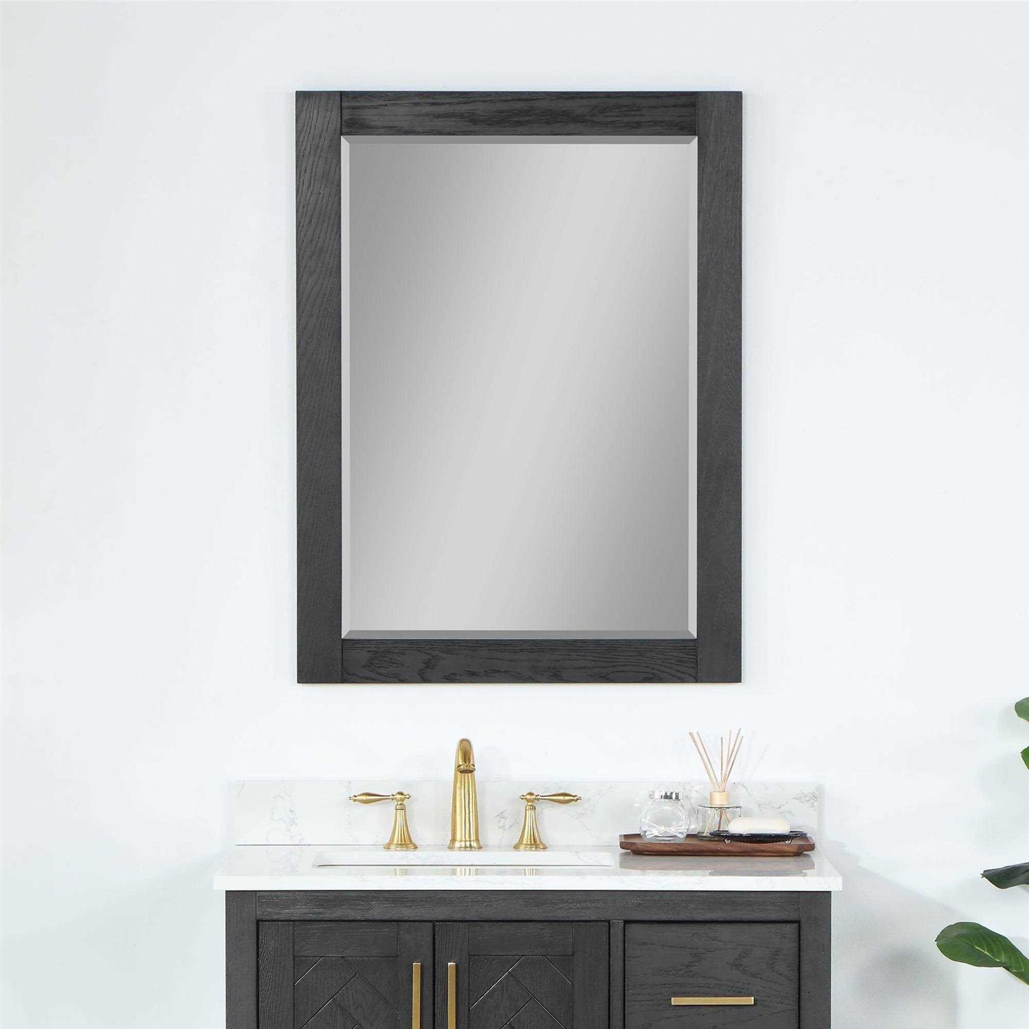 Altair Ivy Rectangular Bathroom Wood Framed Wall Mirror