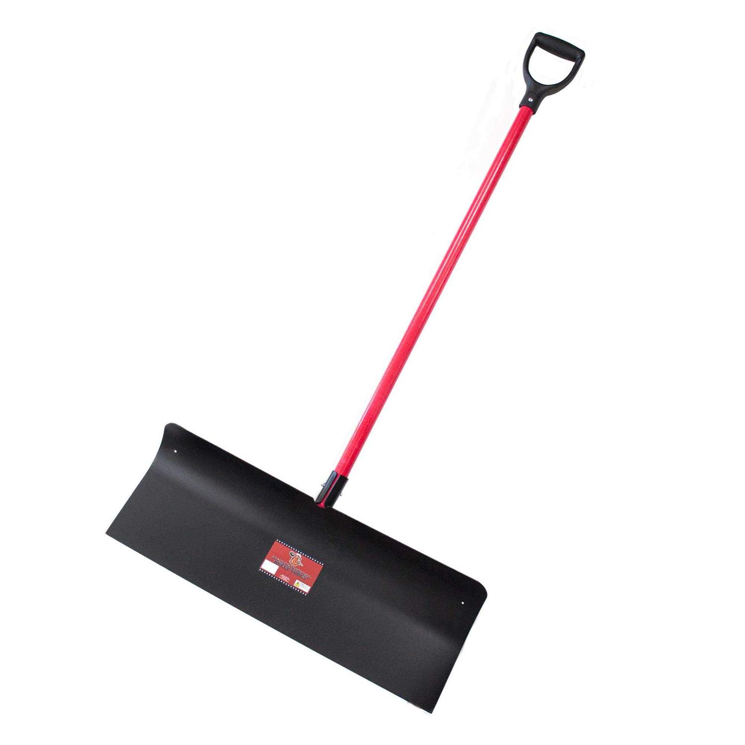 Bully Tools 92819 Steel Snow Pusher with Fiberglass D-Grip Handle