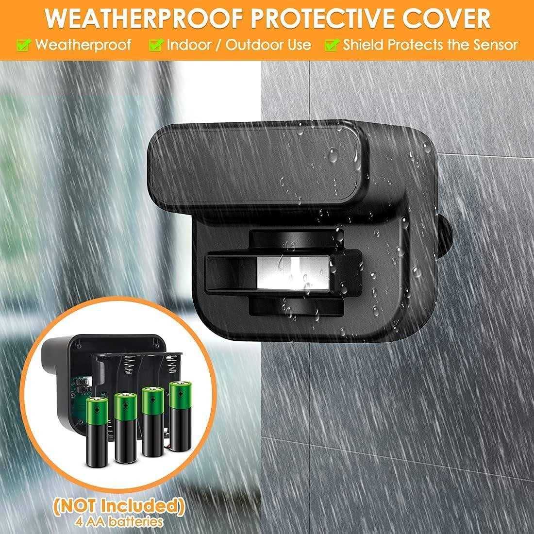 Wuloo Solar Driveway Alarm Wireless Outside 1800ft Range Outdoor Motion Sensor & Detector Driveway Alert System with Rechargeable Battery/Weatherproof