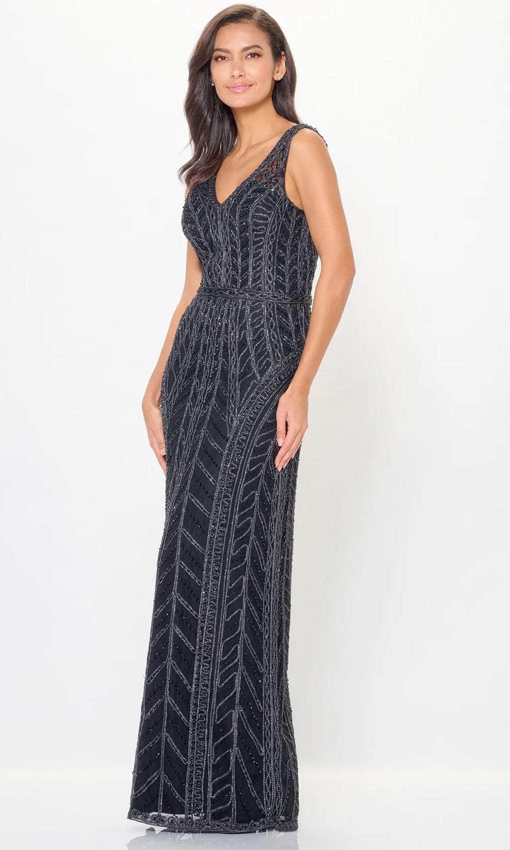 Beaded Sheath Evening Dress