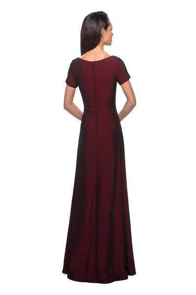 27855 Pleat-Ornate Short Sleeve A-Line Dress