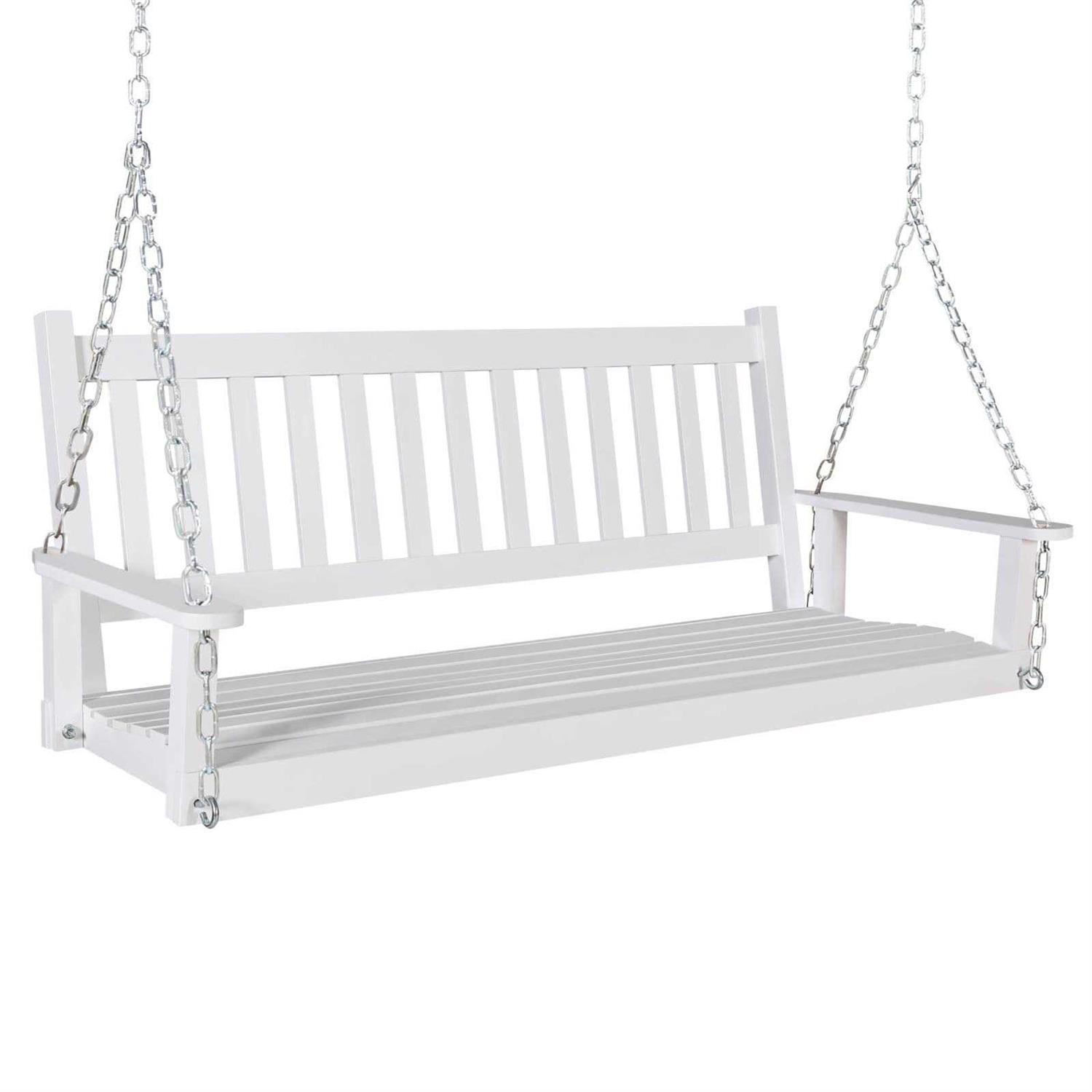 Veikous Outdoor Wood Porch Swing with Chains