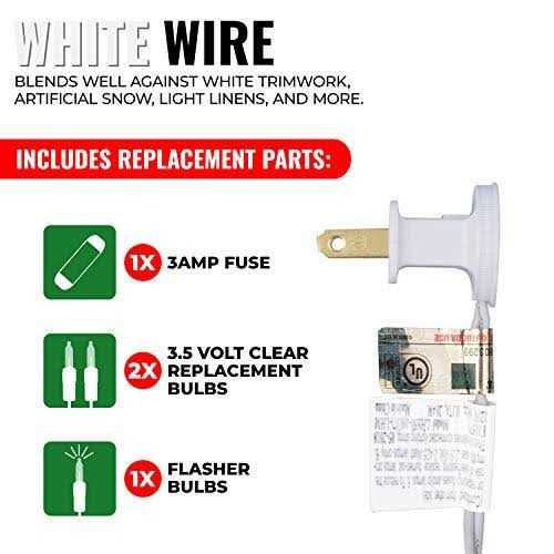 612 Vermont Clear 35 Count Christmas String Lights on White Wire Cord