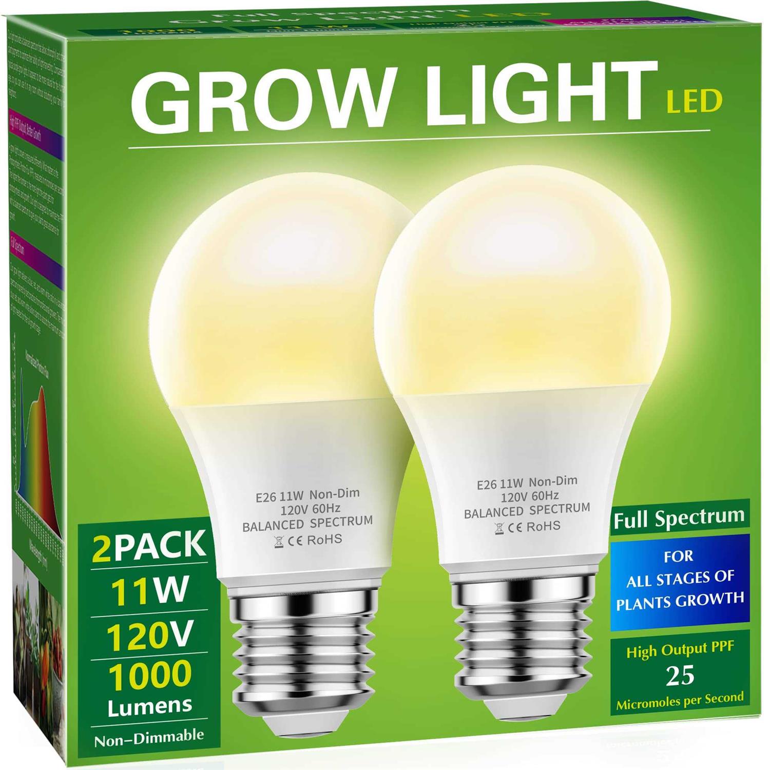 Briignite Grow Light Bulbs LED Grow Light Bulb A19 Bulb
