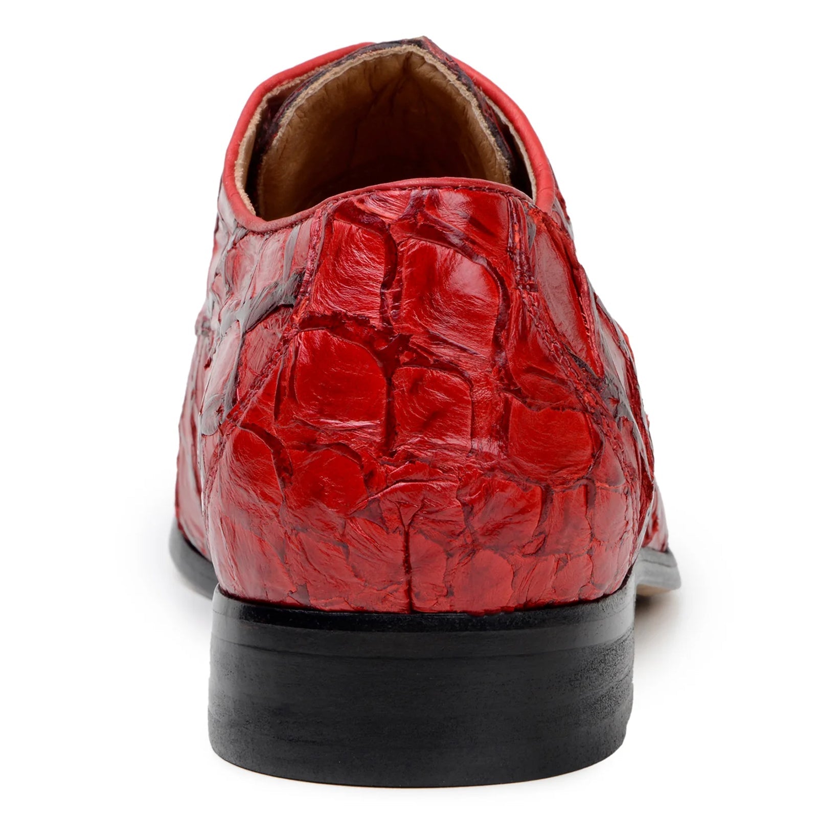 Men’s Belvedere Renzo Genuine Pirarucu Lace Up Derby Dress Shoe in Red