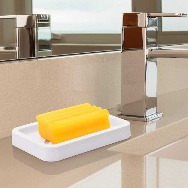 2pcs Draining Soap Dishes Dishwashing Sponge Soap Holder With Water Tray