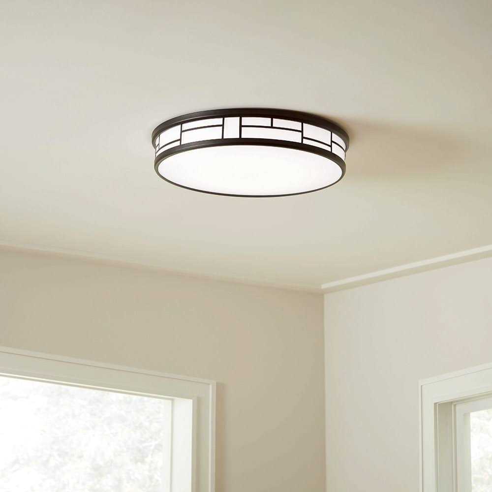 allen + roth Daphne 19-in Black Flush Mount Light Energy Star MXL1088-LED35K9027B