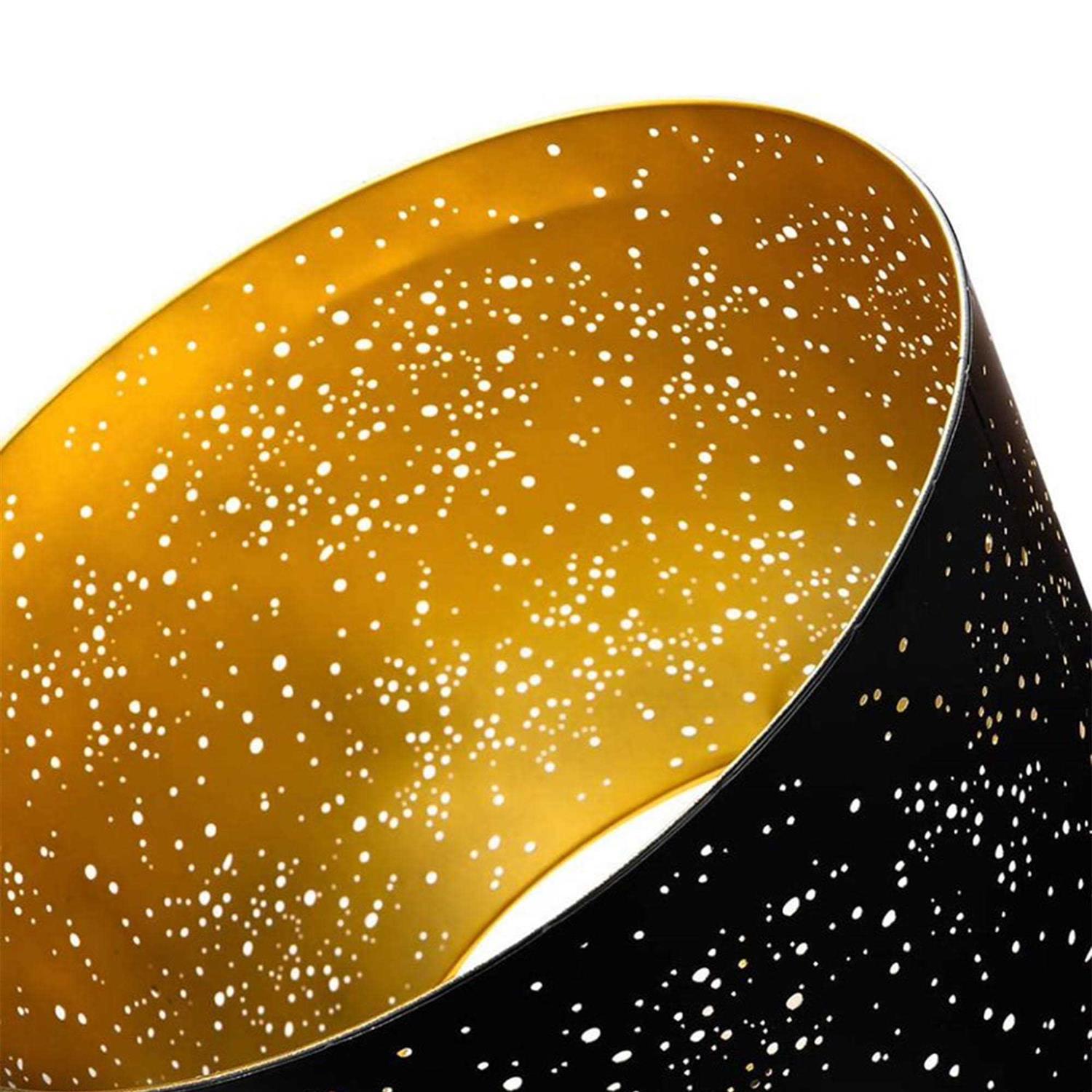 Alucset 12 x 14 x 10 Inch Starry Sky Etched Metal Drum Lamp Shade
