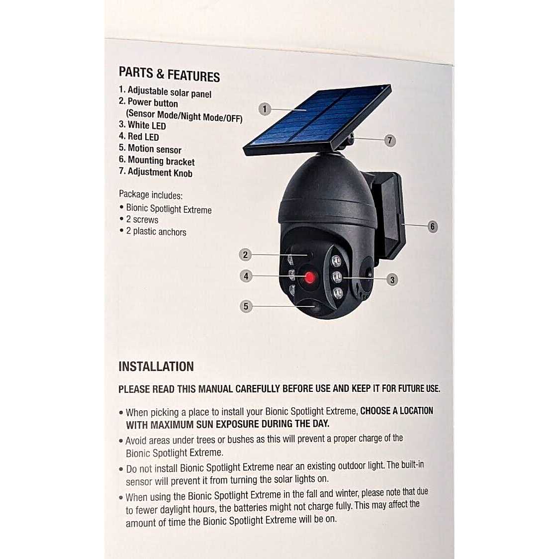 Bell and Howell Solar Powered Bionic Spotlight Extreme