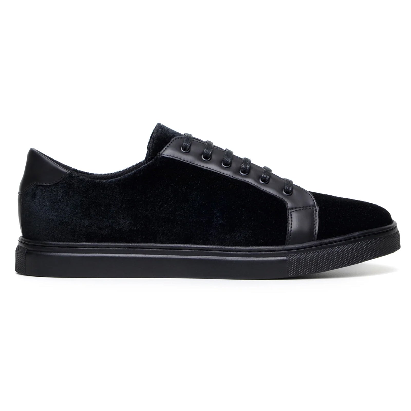 Men’s Belvedere Prince Velvet & Matte Leather Tuxedo Sneaker in Black