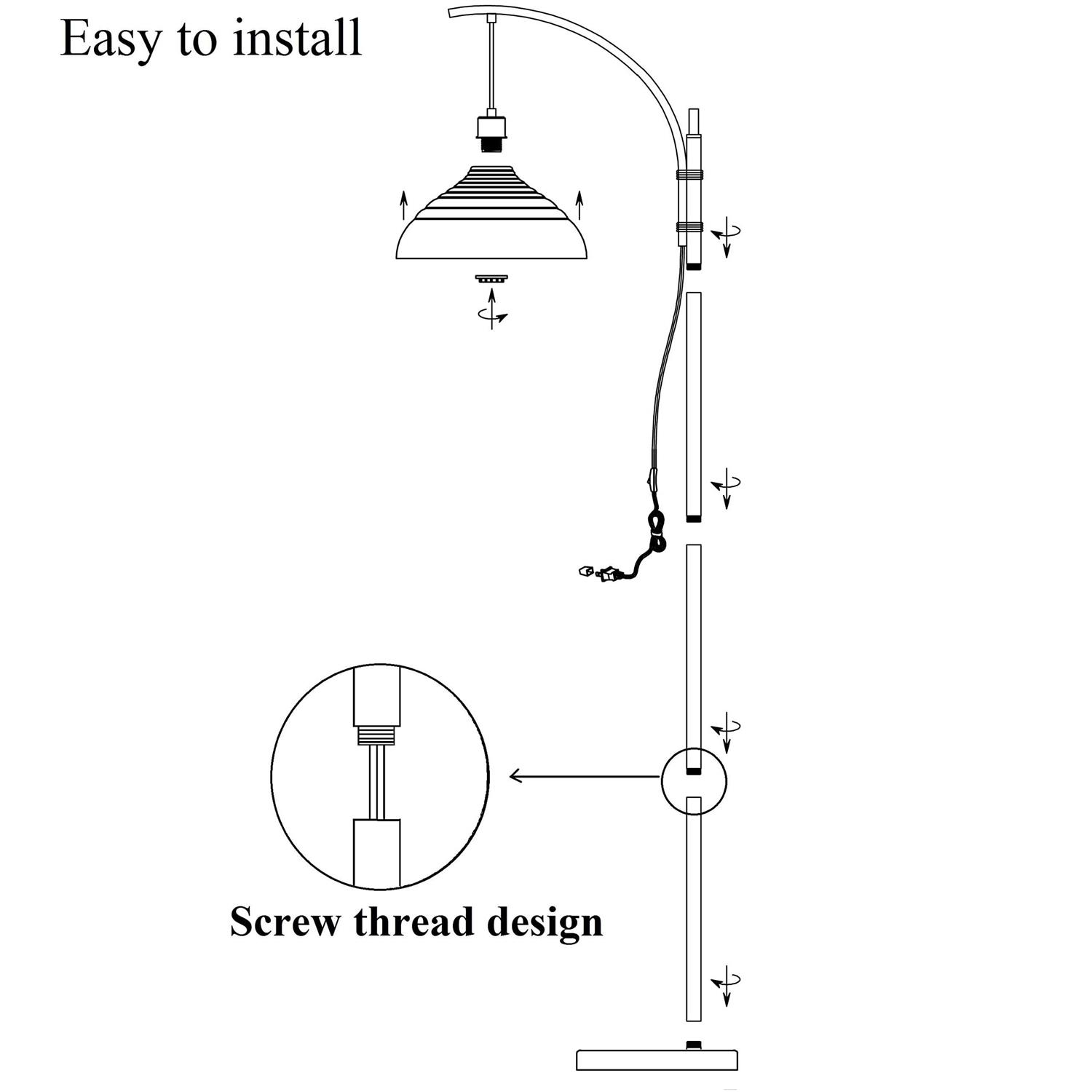 Woxxx Industrial Floor Lamp Modern Rustic Task Floor Lamp Finish