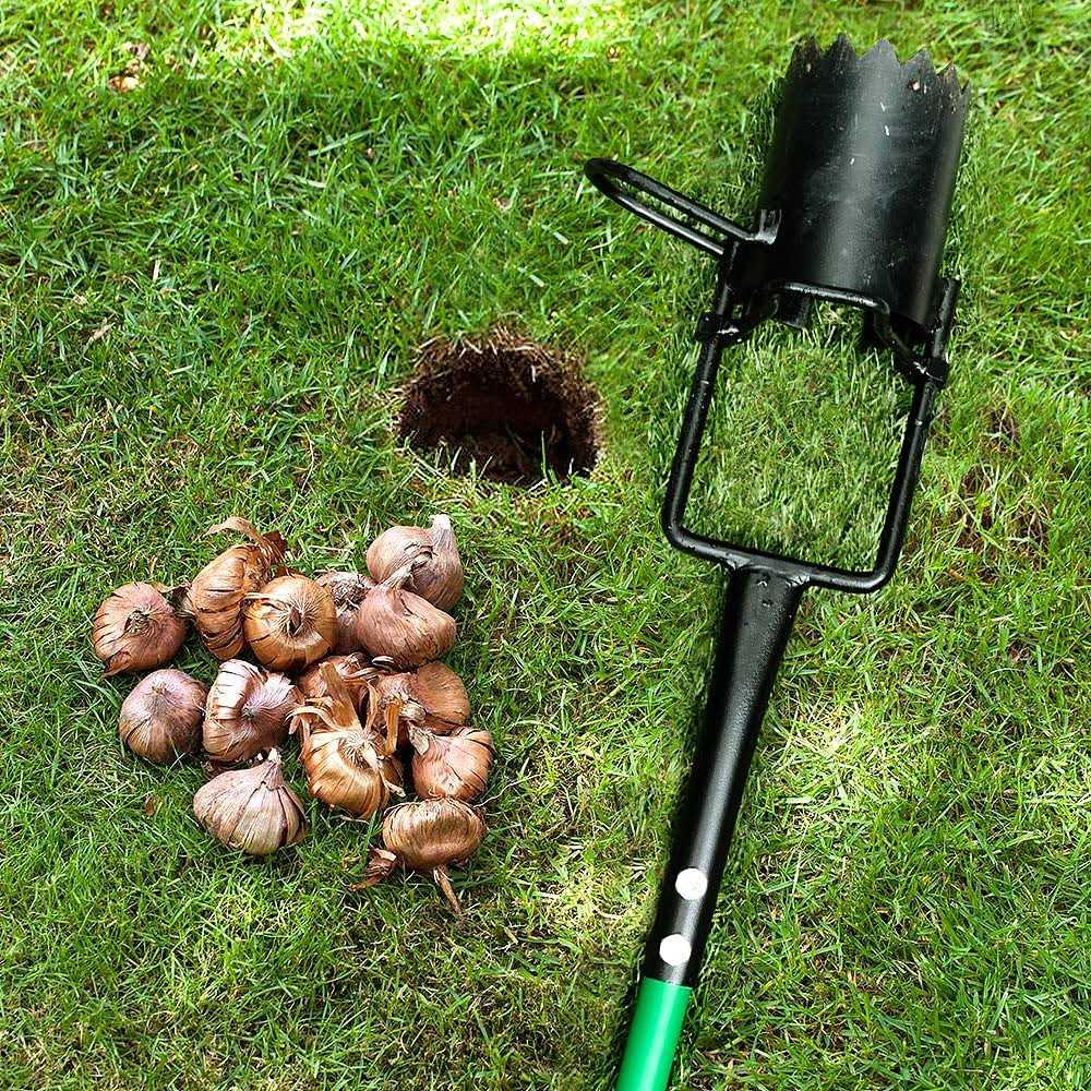 Altdorff 5-in-1 Lawn and Garden Tool Updated Bulb Planter Long Handle for Digging