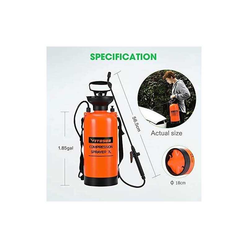 VIVOSUN Pump Pressure Sprayer Pressurized Lawn & Garden Water Spray Bottle with Adjustable Shoulder Strap