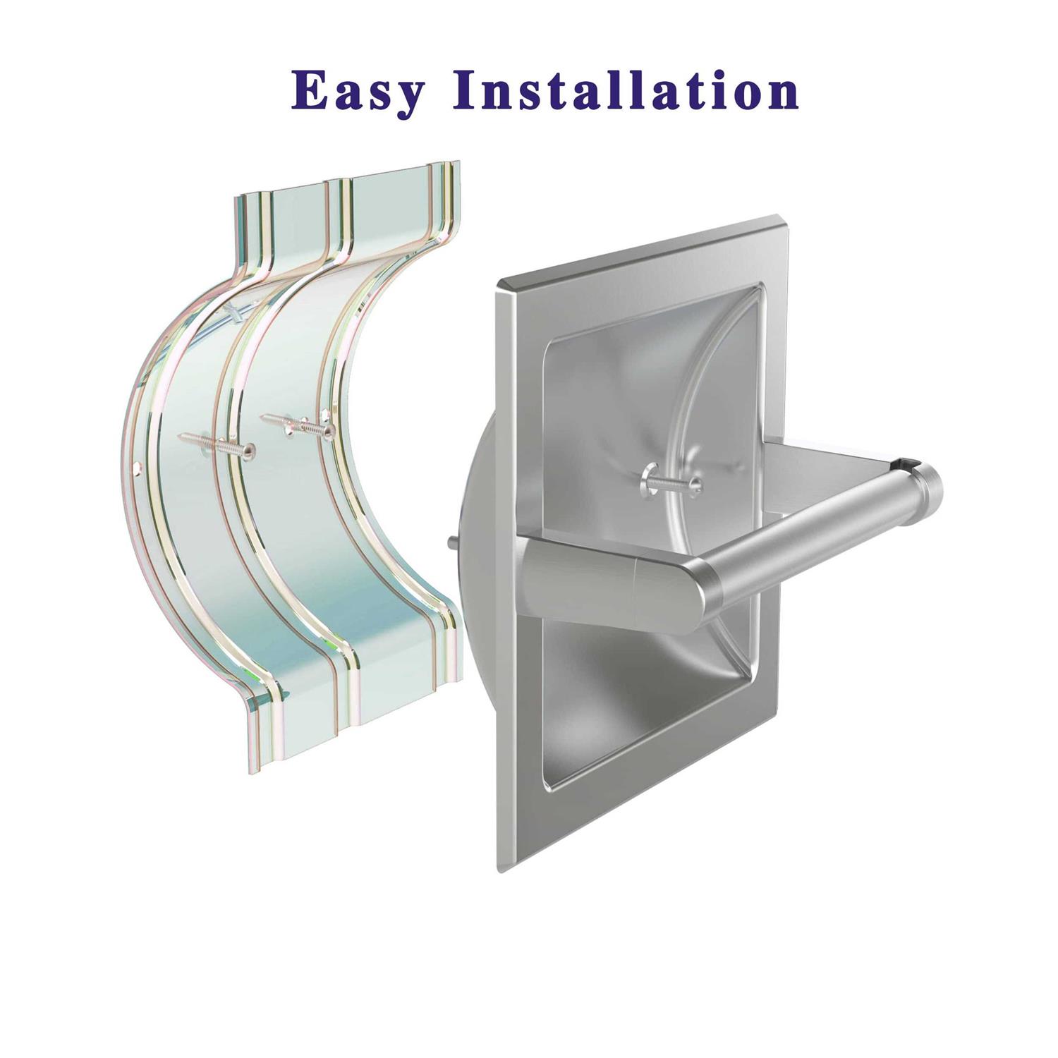 WZKALY Brushed Nickel Recessed Toilet Paper Holder for Regular Rolls,Contemporary Hotel Style Wall Pivoting Toilet Paper Holder