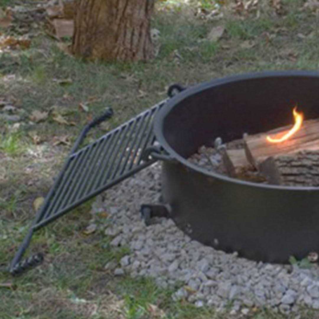 Pilot Rock 24 Inch Steel Ground Fire Pit Ring and Cooking Grate