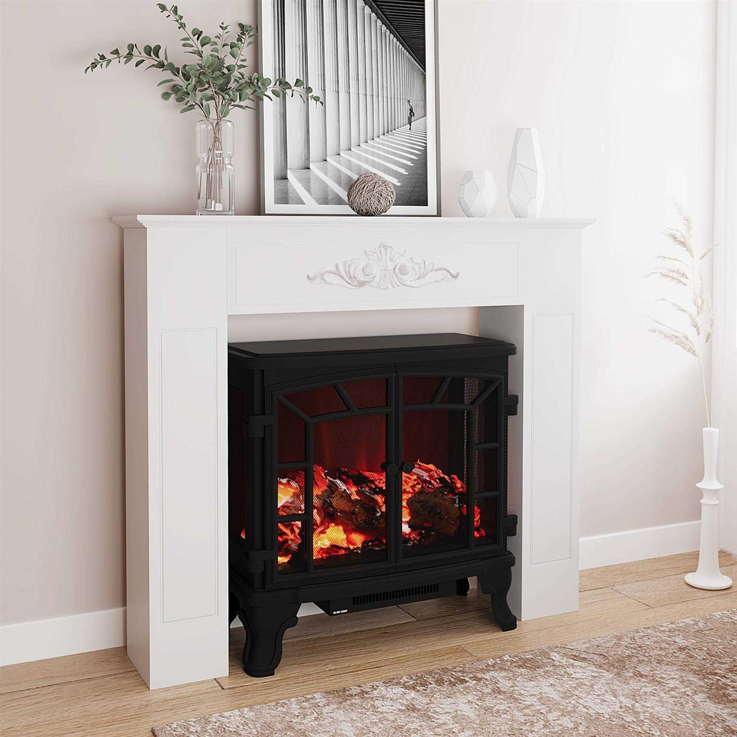 HOMCOM Fir Wood Fireplace Mantel Surround 44.75 W x 40 H