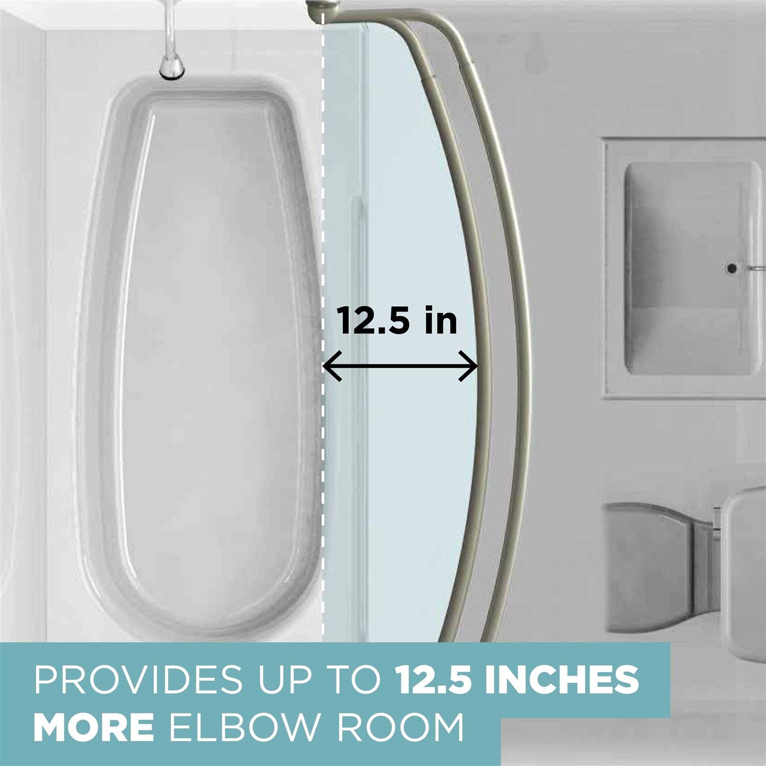 Zenna Home E35604SS NeverRust Aluminum Double Curved Shower Curtain Rod