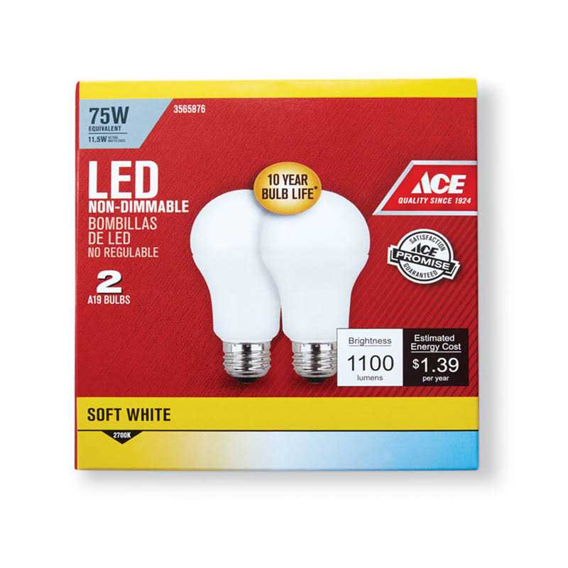 Ace A19 E26 LED Bulb Equivalence