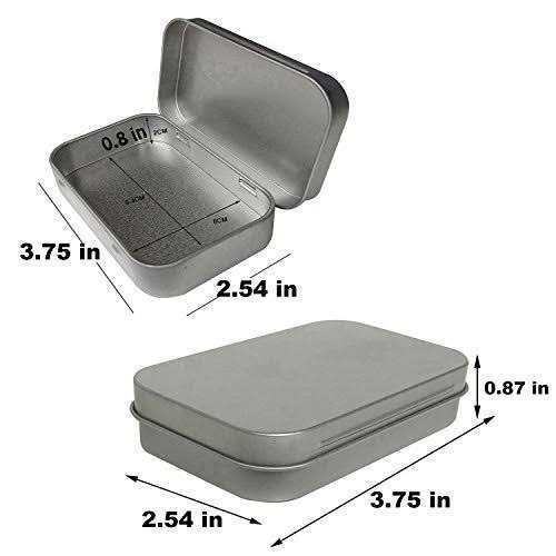 2 Pcs Metal Hinged Tin Box Container Mini Portable Small Storage Container Kit With Lid For Home Storage 3.7×2.3×0.8 Inch