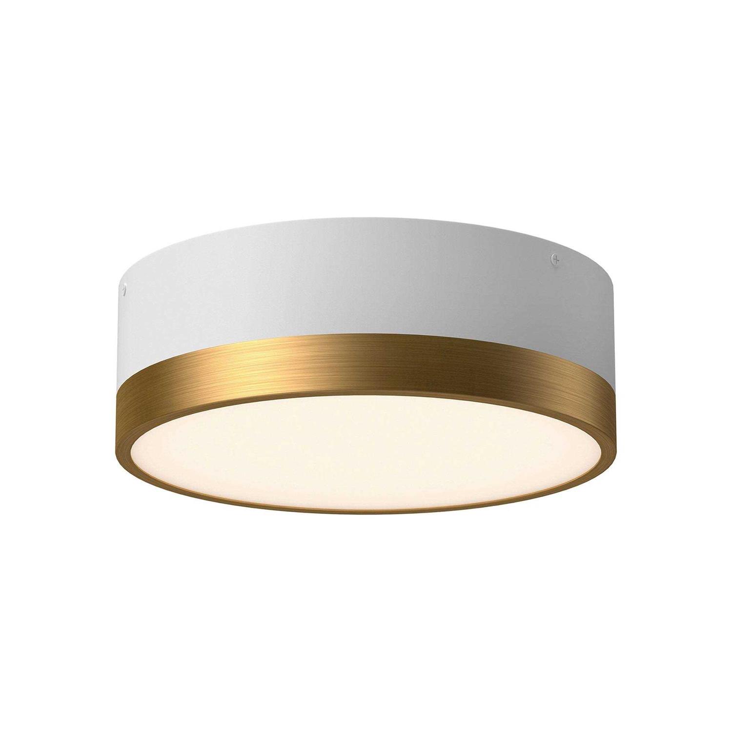 Alora Mood Brisbane Two-Light Flush Mount in Aged Gold/Matte Black FM556212AGMB