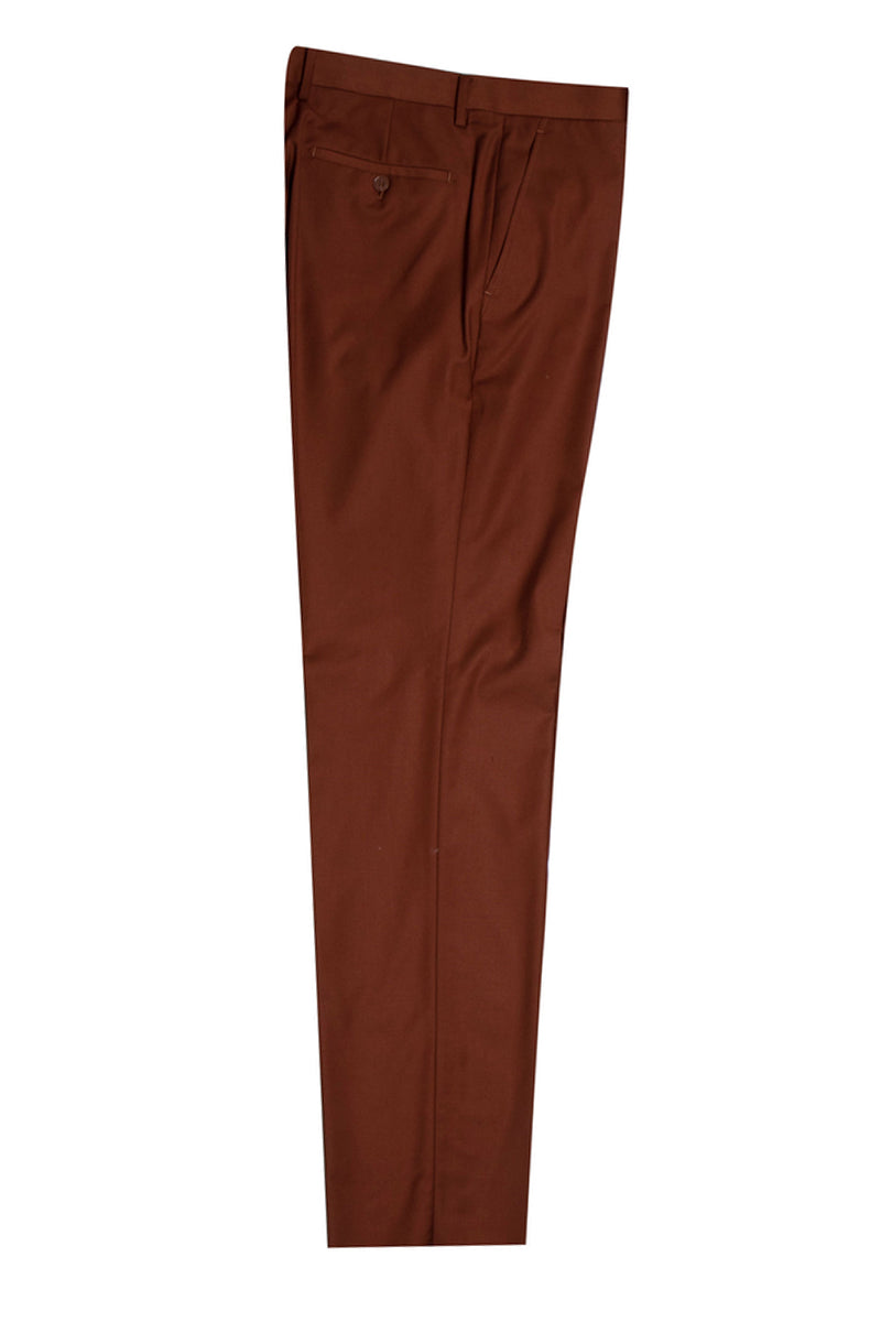 Men’s Two Button Vested Stacy Adams Basic Suit in Brown Rust