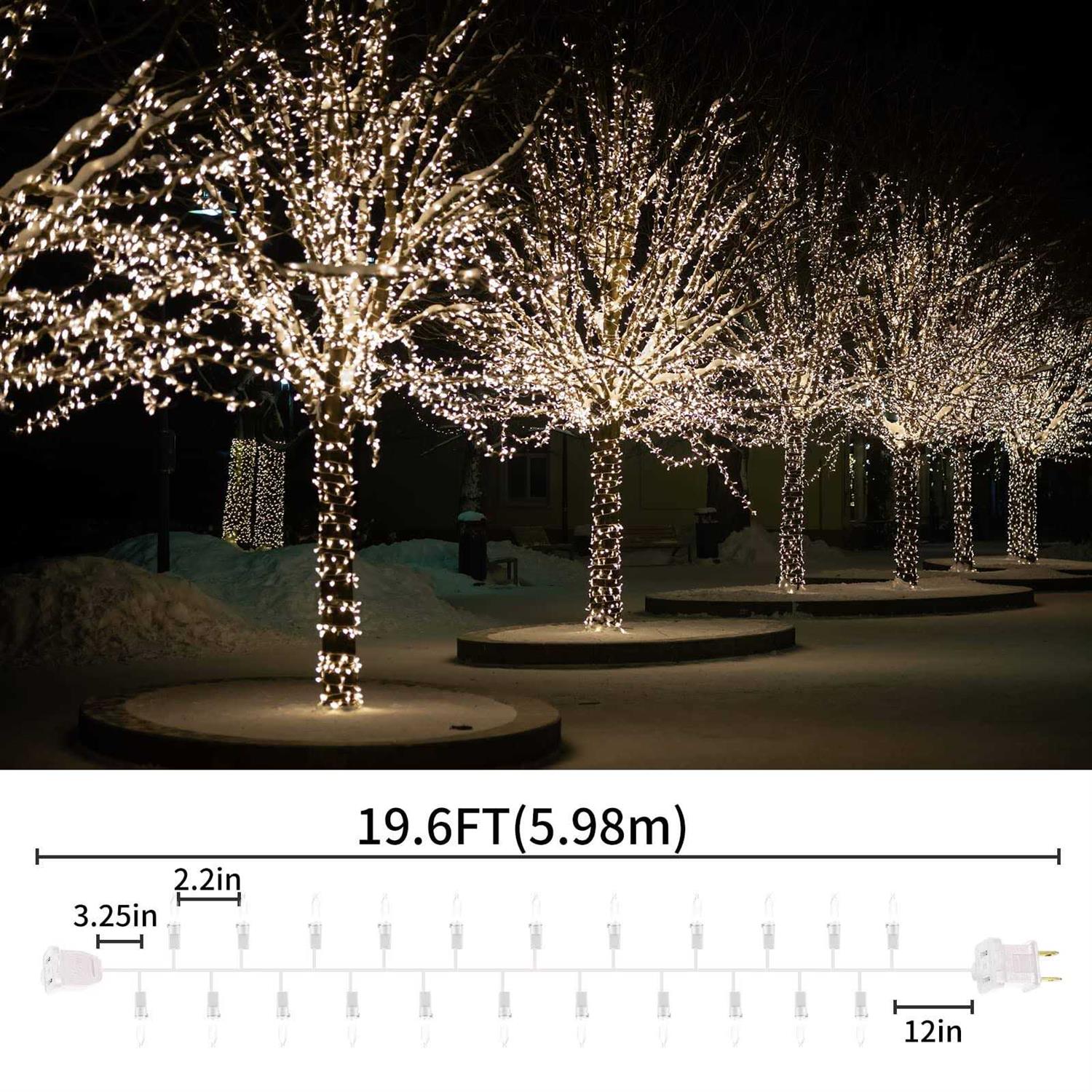 XMASLAND Ultra-Bright Connectable Christmas Light Set Incandescent Bulb Mini String Light for Indoor Outdoor Christmas Tree
