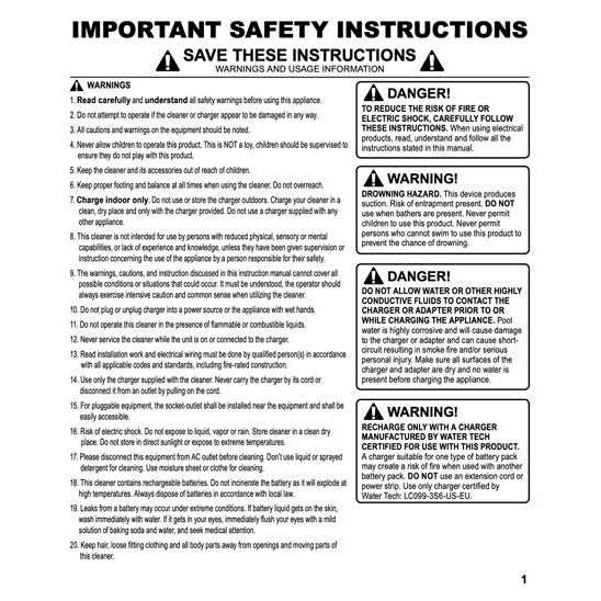 Water Tech Volt FX-8Li Vacuum 34000KL