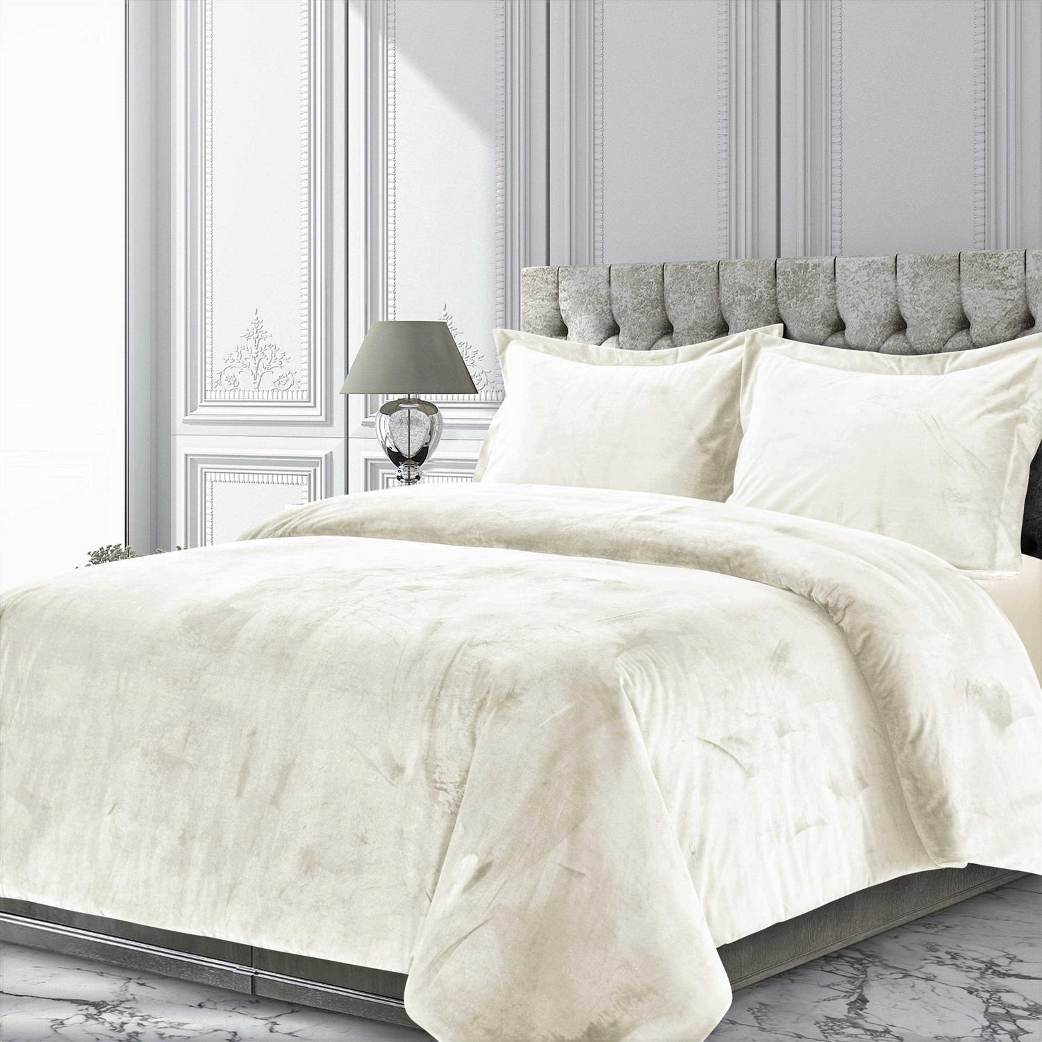 Tribeca Living Venice Velvet Oversized Solid Duvet Set