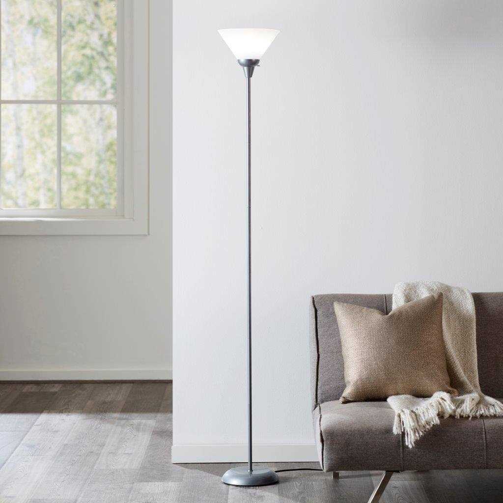 allen + roth Stanton 71 Grey Torchiere Floor Lamp