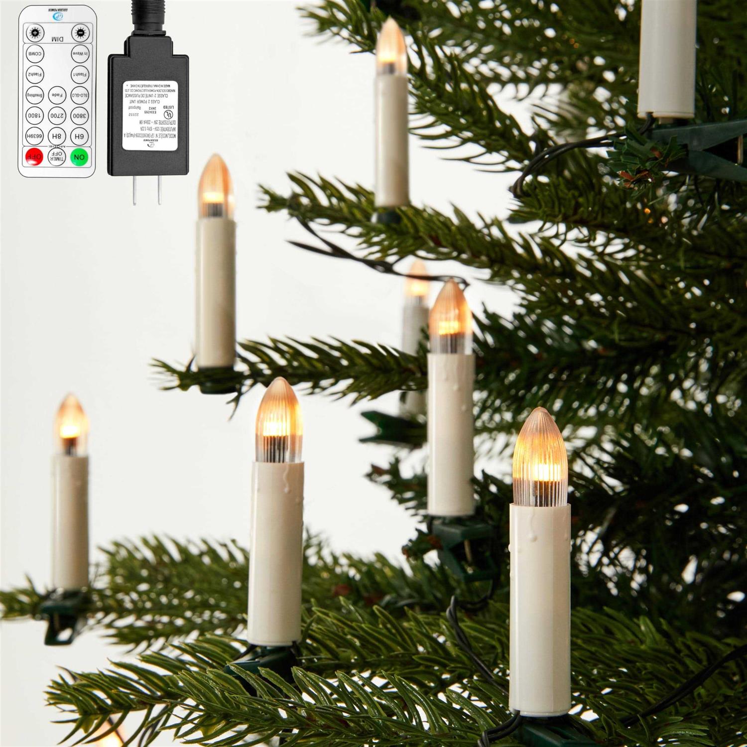 50 Pcs Christmas Flameless Candles Lights 2023 New Candle Lights with 3 Color & 10-Mode Remote Control