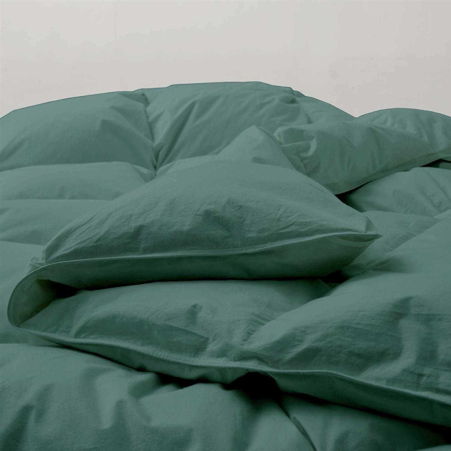 All Seasons Pinch Pleat Goose Feather and Down Comforter-Breathable Cotton Fabric Baffled Box Duvet Insert