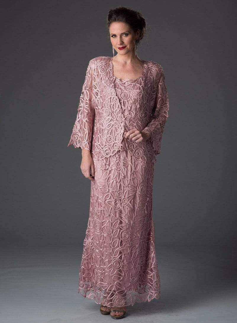 Lace Illusion Sleeves Mother Of The Bride Dress